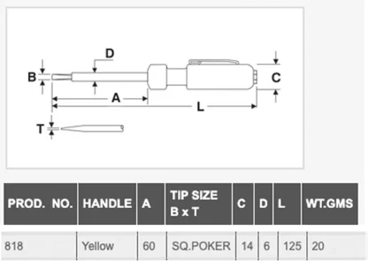 TAPARIA 818 Tester, Yellow, 1 Piece, 200 mm - Image 3